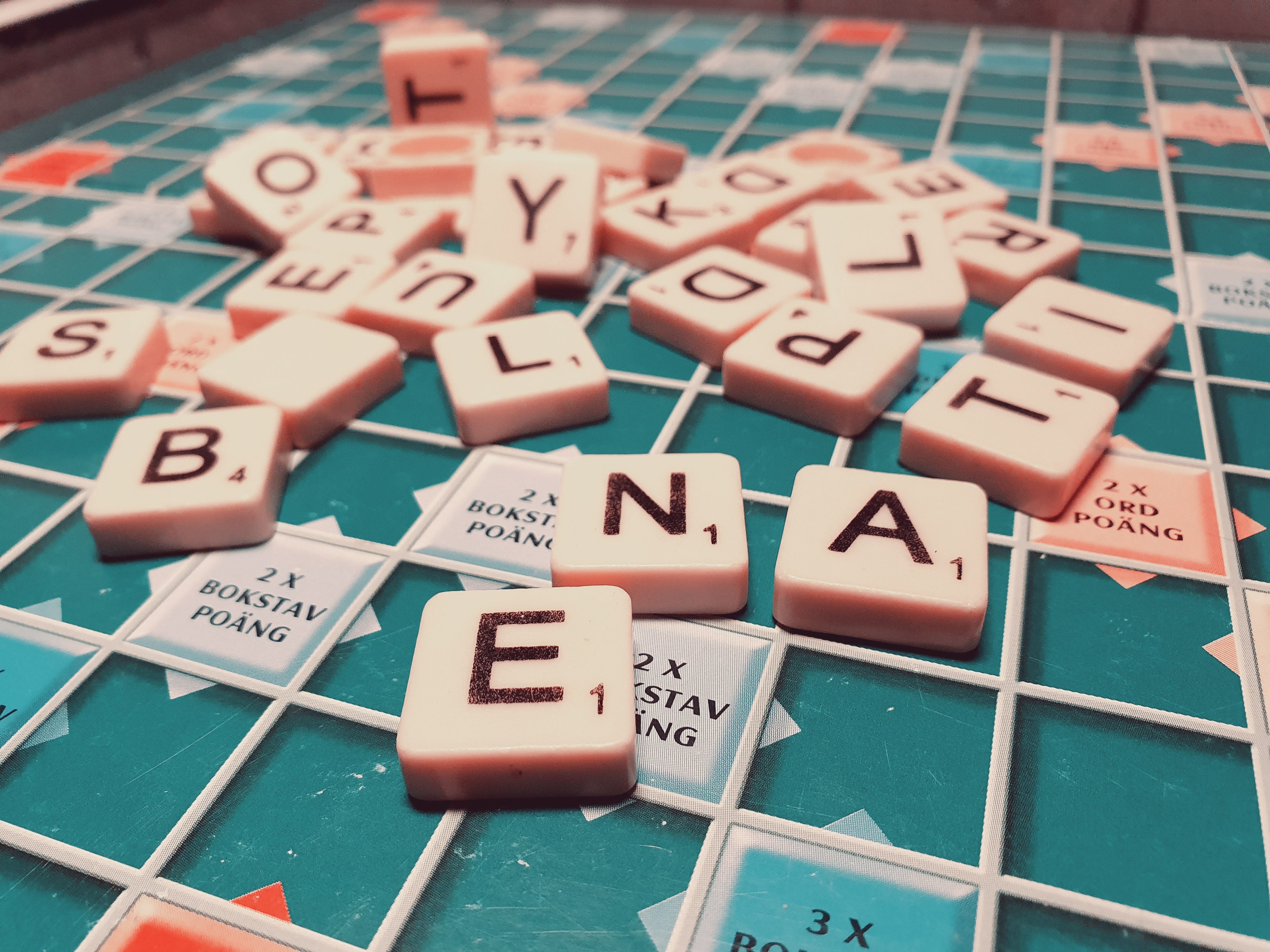 Ett Scrabble-brädspel