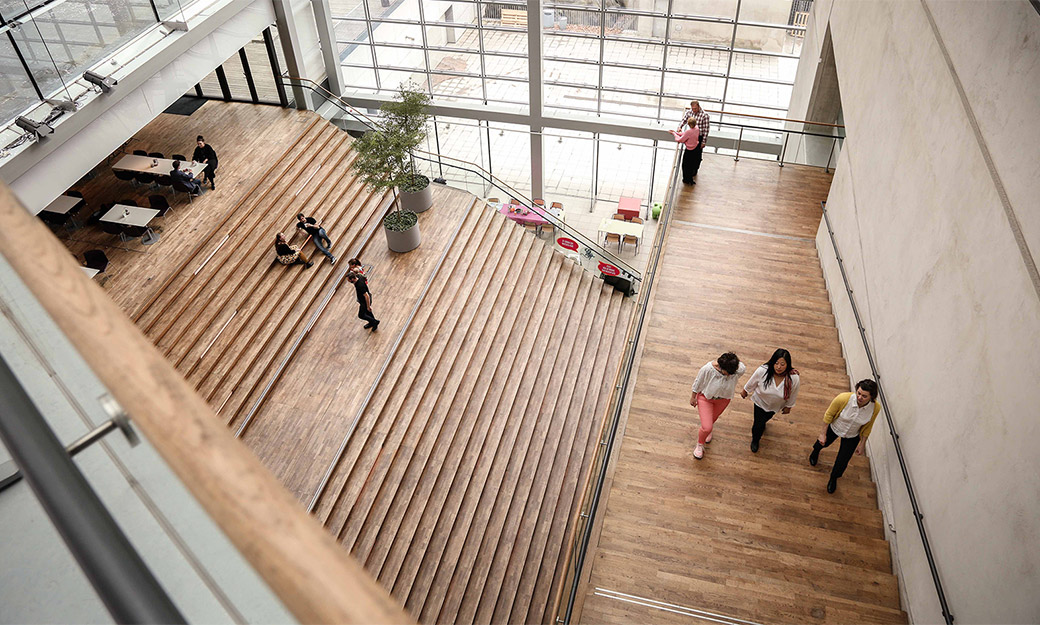 The stairs at the Museum of World Culture