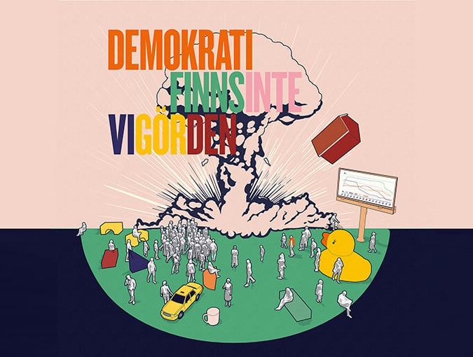 Illustration for the exhibition Democracy does not exist - we make it