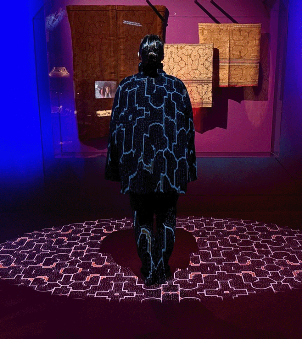 Person står vid drömmönster